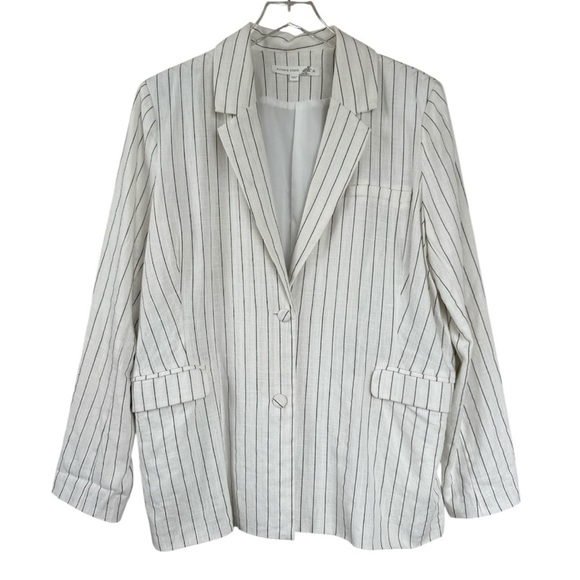 Altar’d State Linen Blend Pinstripe Blazer Size XL - Picture 1 of 5